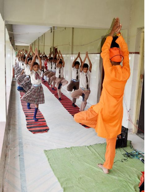 yoga with yoga teacher